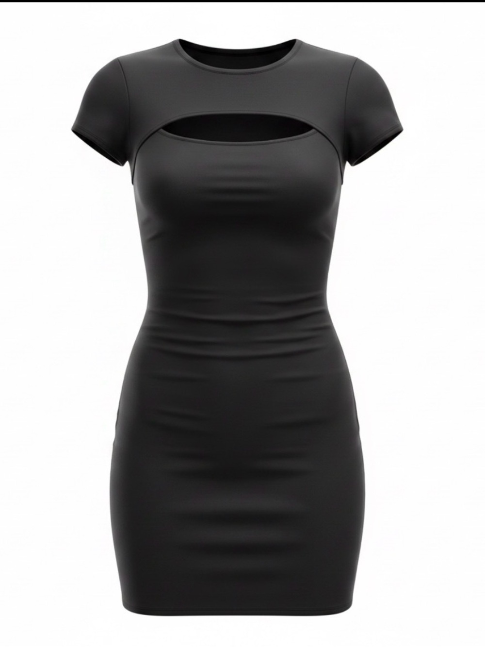 AntiStar Black Cutout Bodycon Short Sleeve Dress